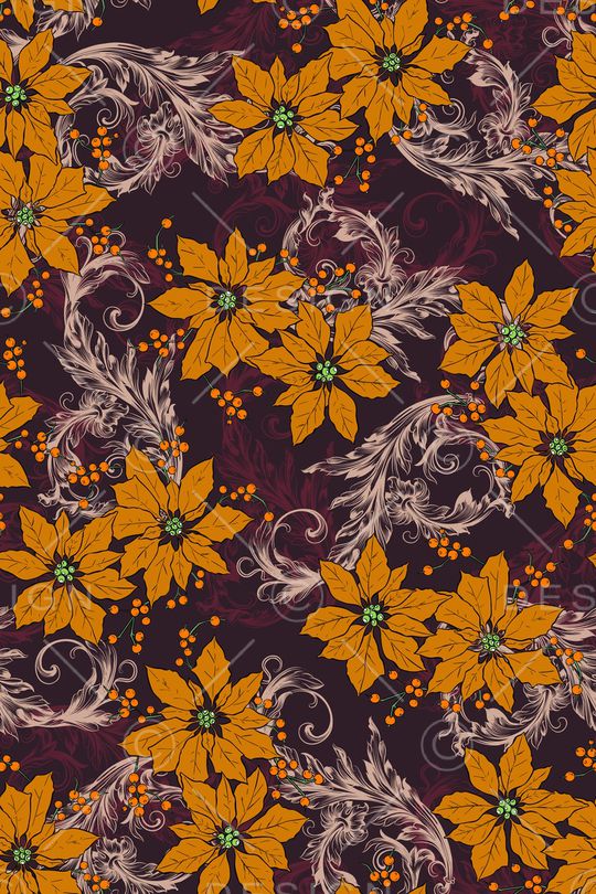 红色花卉印花华亿平台图片