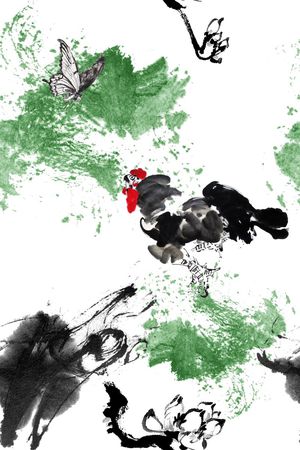 水墨印花华亿平台图片