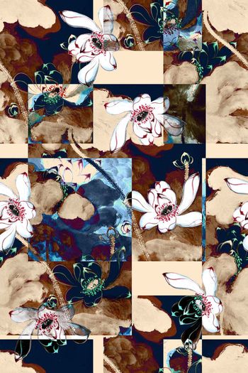 中国风写意印花华亿平台图片