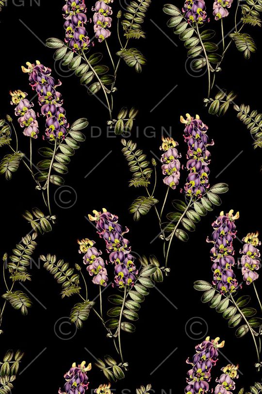 抽象手绘植物花卉数码印花印花华亿平台图片