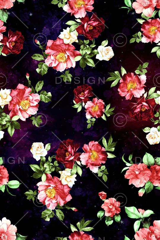 数码艺术花卉印花华亿平台图片