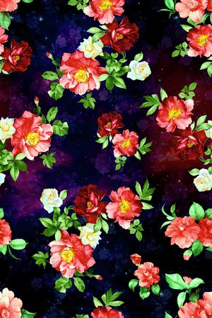 数码艺术花卉印花华亿平台图片