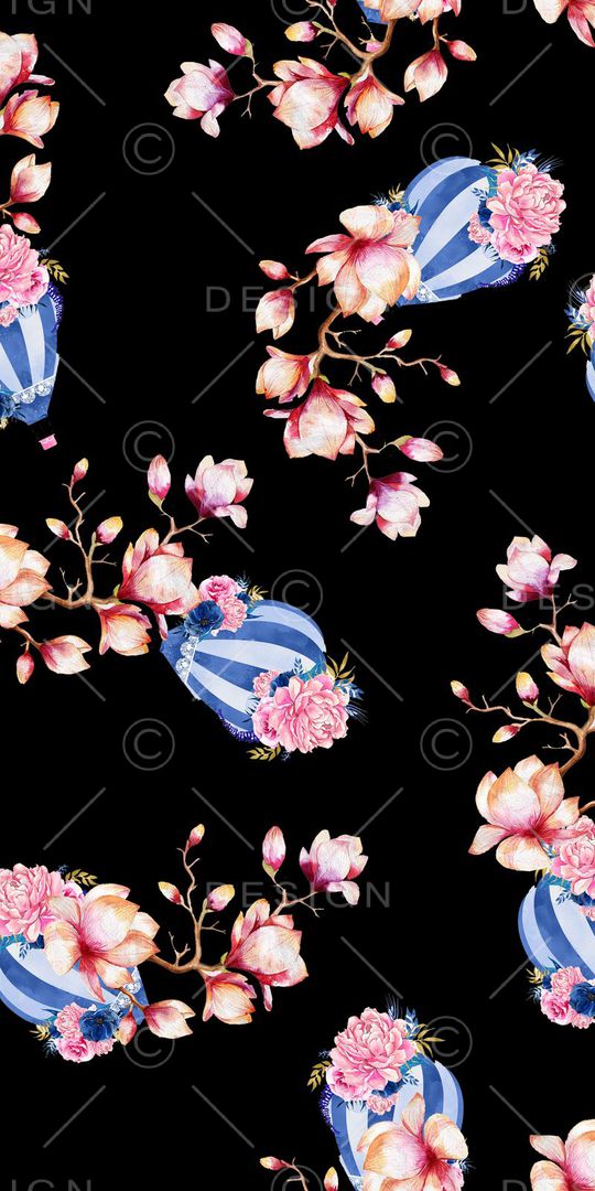 水彩花卉印花华亿平台图片