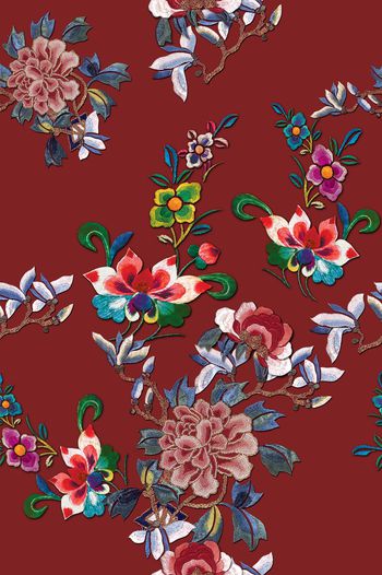 旗袍面料花印花华亿平台图片