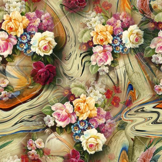 旗袍面料花印花华亿平台图片