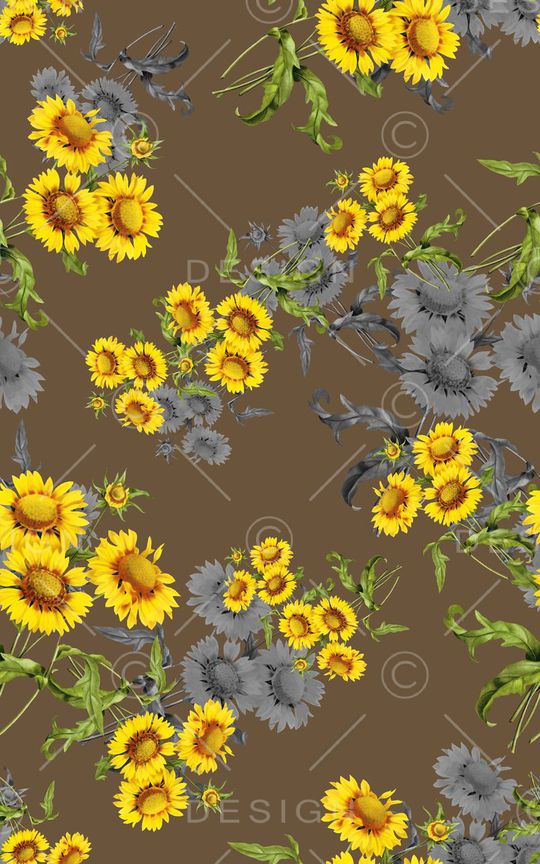 向日葵印花华亿平台图片