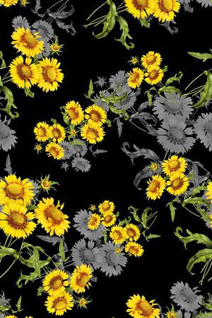 向日葵印花华亿平台图片