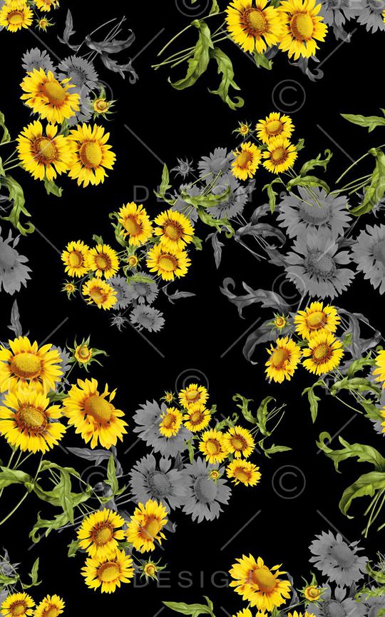 向日葵印花华亿平台图片