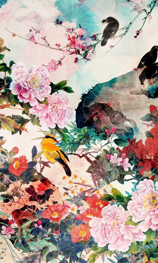 牡丹、中国风印花华亿平台图片