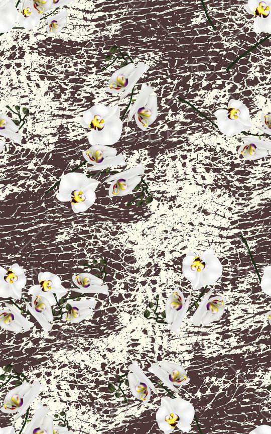 抽象花簇印花华亿平台图片