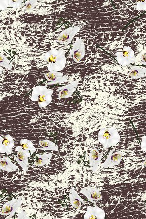 抽象花簇印花华亿平台图片