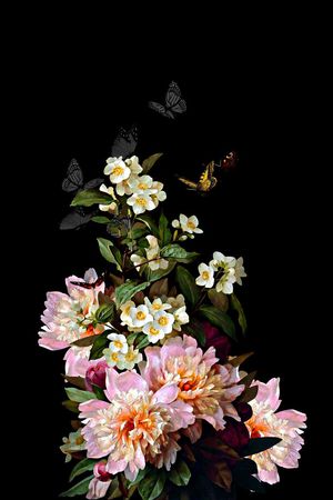 大花卉印花华亿平台图片