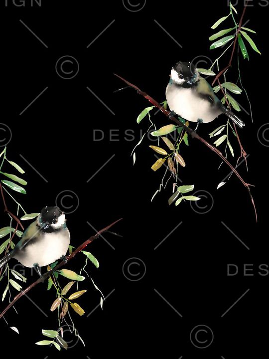 花鸟印花华亿平台图片