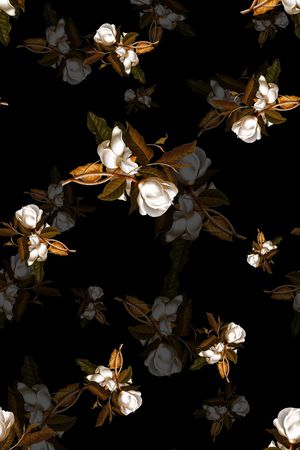 复古玫瑰印花华亿平台图片