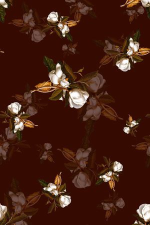 复古玫瑰印花华亿平台图片