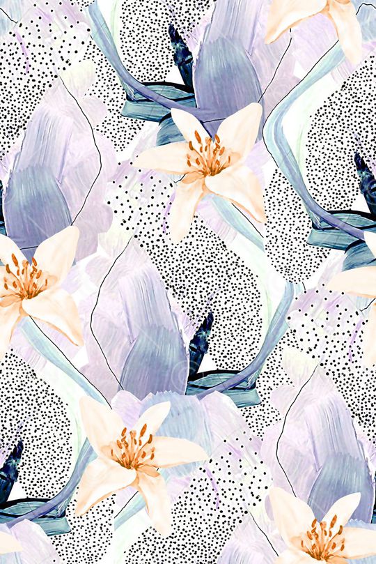 手绘花卉印花华亿平台图片