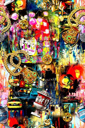 抽象印花华亿平台图片