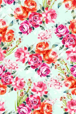 水彩花卉印花华亿平台图片