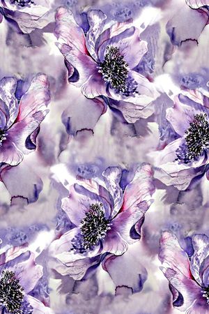 水彩花卉印花华亿平台图片