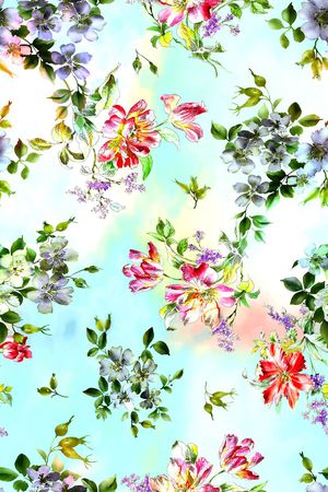 手绘花印花华亿平台图片