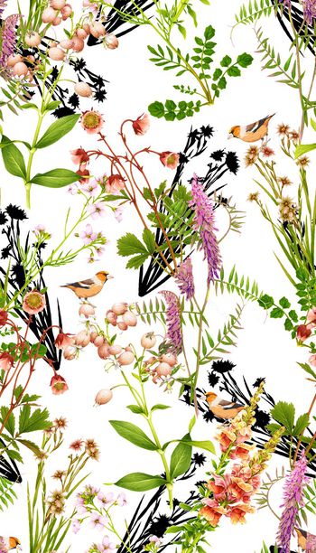 花卉植物印花华亿平台图片