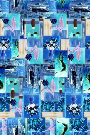 格子油画印花华亿平台图片