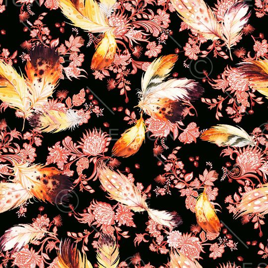 羽毛印花华亿平台图片