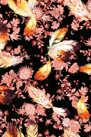 羽毛印花华亿平台图片