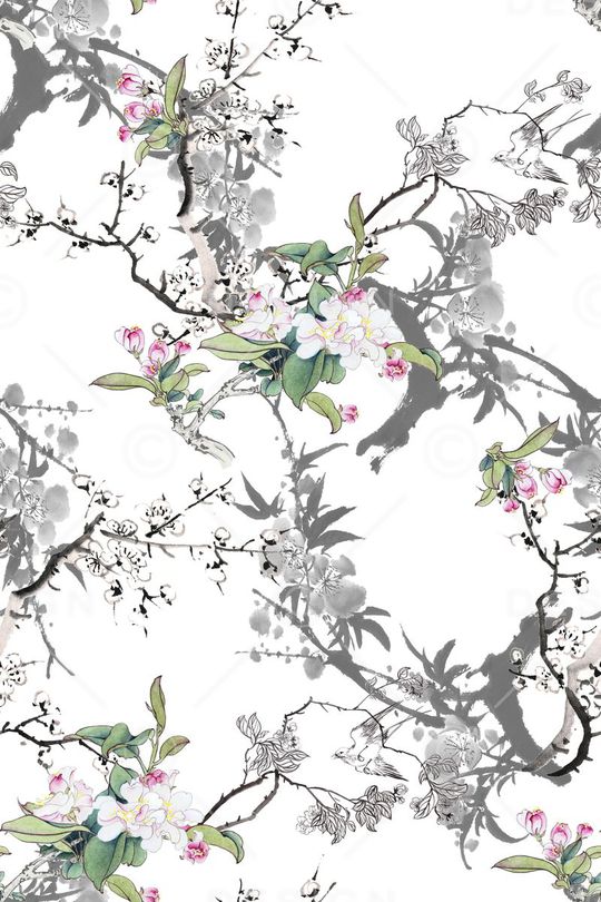 牡丹花印花华亿平台图片