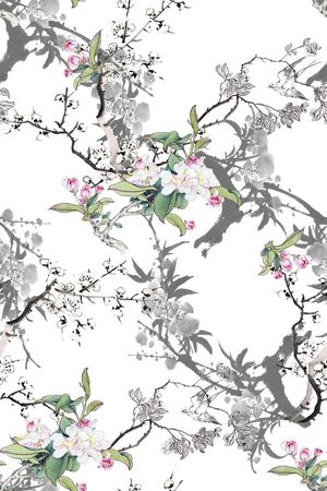 牡丹花印花华亿平台图片