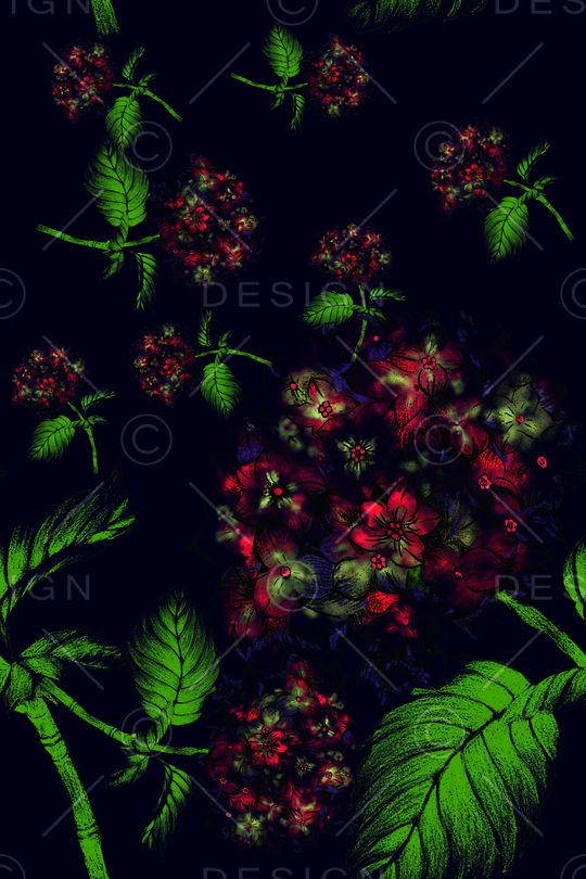 手绘花印花华亿平台图片