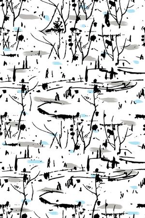 抽象树枝印花华亿平台图片