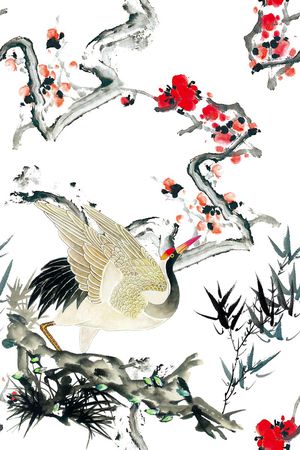 水墨印花华亿平台图片