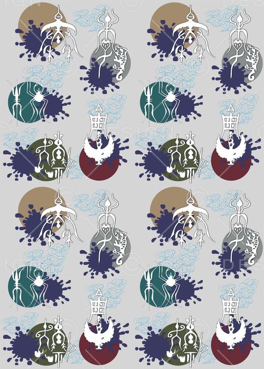 传统元素印花华亿平台图片