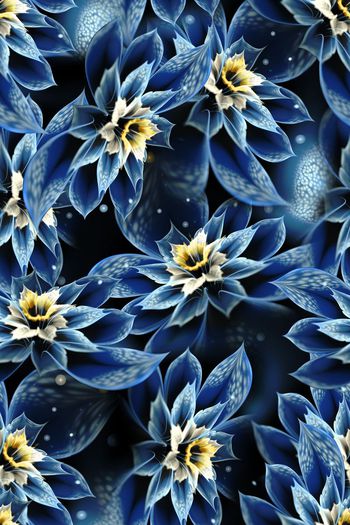 抽象分形几何艺术花卉数码印花印花华亿平台图片