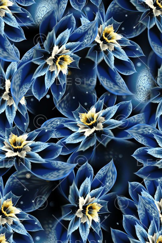 抽象分形几何艺术花卉数码印花印花华亿平台图片