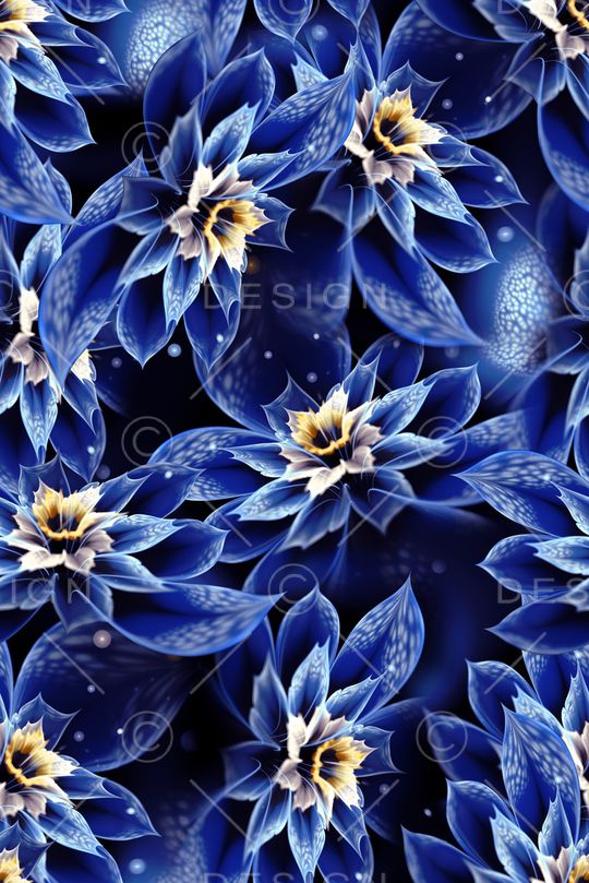 抽象分形几何艺术花卉数码印花印花华亿平台图片