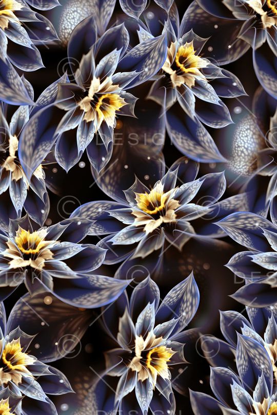 抽象分形几何艺术花卉数码印花印花华亿平台图片