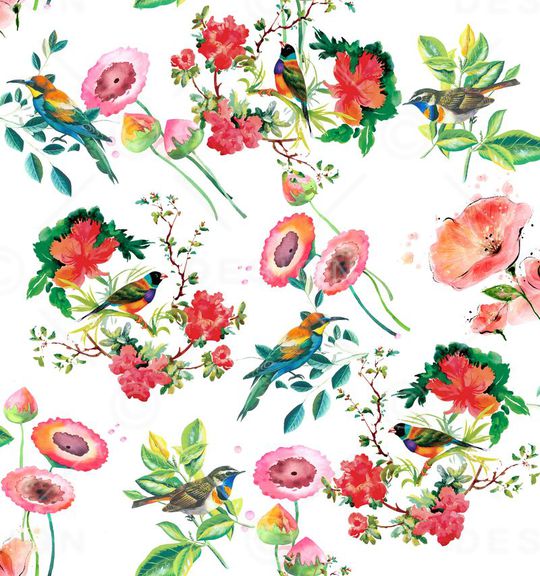 矢量花卉印花华亿平台图片