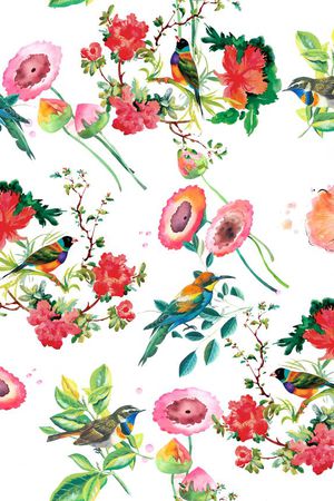 矢量花卉印花华亿平台图片