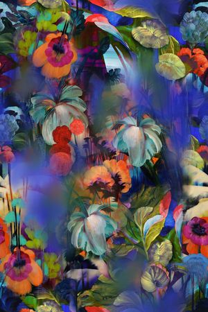 花卉印花华亿平台图片