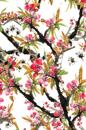 水墨印花华亿平台图片