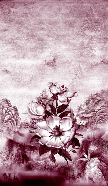 玉兰花印花华亿平台图片