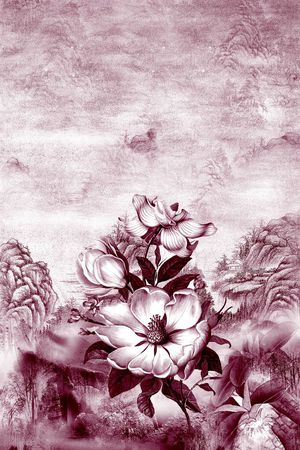 玉兰花印花华亿平台图片