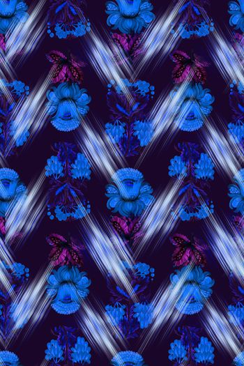 724762-抽象波浪花卉蓝