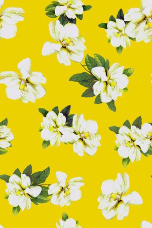 水彩花卉印花华亿平台图片