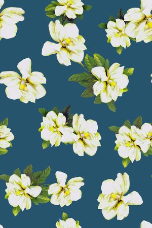 水彩花卉印花华亿平台图片