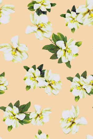 水彩花卉印花华亿平台图片