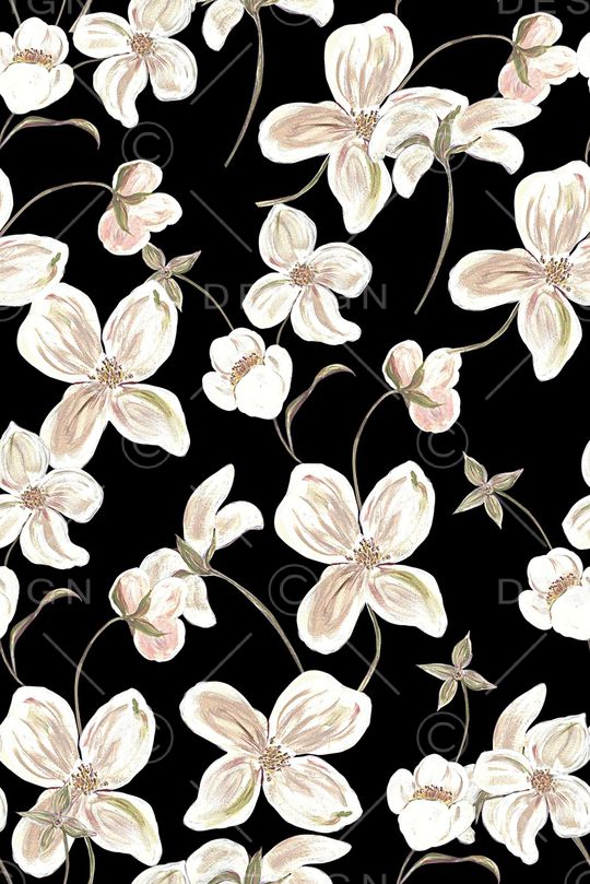 抽象手绘油画花卉数码印花印花华亿平台图片