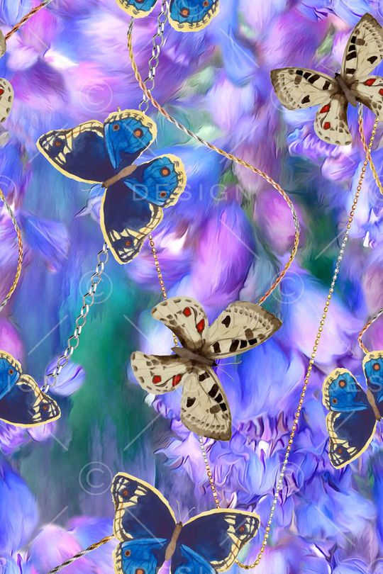 蝴蝶印花华亿平台图片